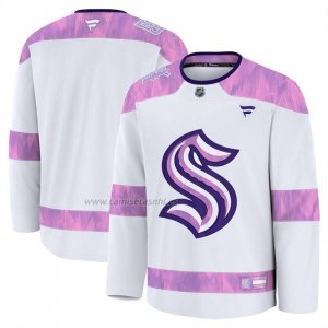 Camiseta Hockey Seattle Kraken 2024 Fights Cancer Blanco