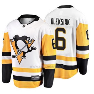 Camiseta Pittsburgh Penguins Jamie Oleksiak 2019 Away Fanatics Breakaway Blanco