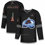 Camiseta Hockey Colorado Avalanche Semyon Varlamov 2020 USA Flag Negro