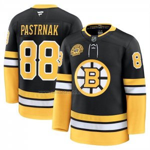 Camiseta Hockey Boston Bruins David Pastrnak Alterno 100th Aniversario Premium Negro