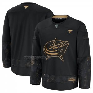 Camiseta Hockey Columbus Blue Jackets 2024 Military Appreciation Negro