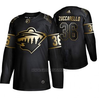 Camiseta Minnesota Wild Mats Zuccarello Golden Edition Autentico Negro