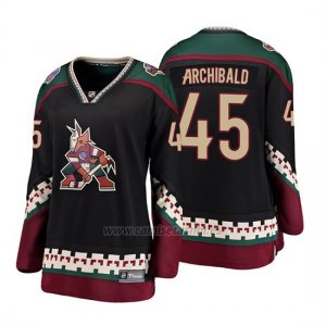 Camiseta Mujer Arizona Coyotes Josh Archibald Heritage Alternato Breakaway Negro