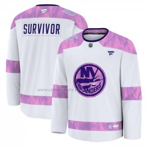 Camiseta Hockey New York Islanders Hockey Fights Cancer Primera Blanco