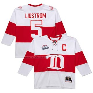 Camiseta Hockey Detroit Red Wings Nicklas Lidstrom Mitchell & Ness 2008-09 Blanco