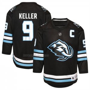 Camiseta Hockey Nino Utah Mammoth Clayton Keller Primera Replica Negro