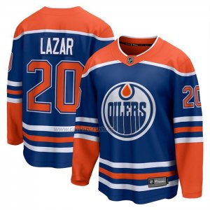 Camiseta Hockey Edmonton Oilers Curtis Lazar Primera Breakaway Azul
