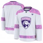 Camiseta Hockey Florida Panthers 2024 Fights Cancer Blanco