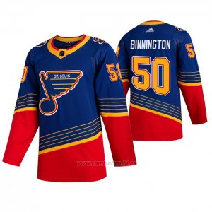 Camiseta Hockey St. Louis Blues Jordan Binnington Retro Autentico Azul