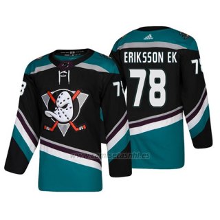 Camiseta Anaheim Ducks Olle Eriksson Ek Alternato 25th Aniversario Adidas Autentico Negro Third