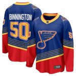 Camiseta Hockey St. Louis Blues Jordan Binnington Alterno Premier Breakaway Azul Royal