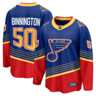 Camiseta Hockey St. Louis Blues Jordan Binnington Alterno Premier Breakaway Azul Royal