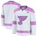Camiseta Hockey St. Louis Blues 2024 Fights Cancer Blanco