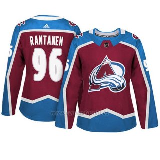 Camiseta Mujer Colorado Avalanche 96 Mikko Rantanen Maroon Adizero Jugador Home