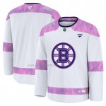 Camiseta Hockey Boston Bruins 2024 Fights Cancer Practica Blanco