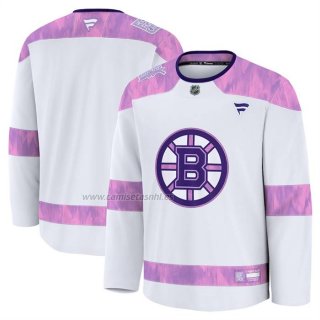 Camiseta Hockey Boston Bruins 2024 Fights Cancer Practica Blanco